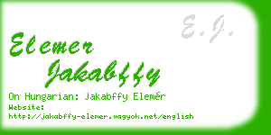 elemer jakabffy business card